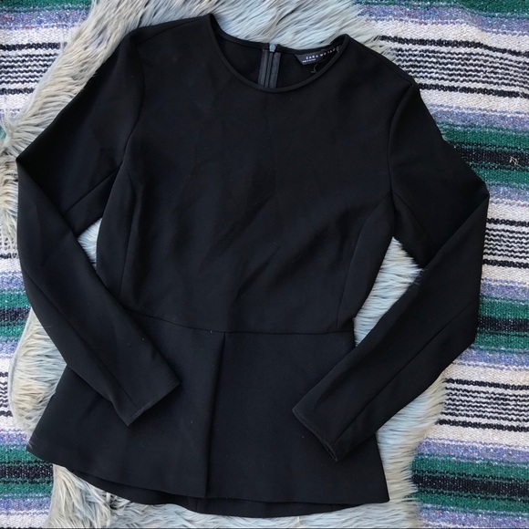 zara black peplum top